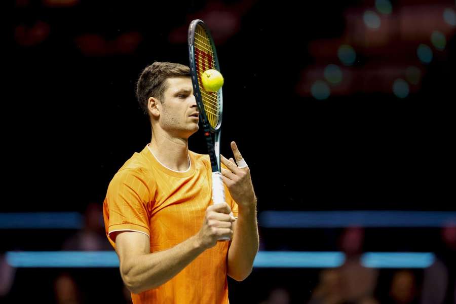 Hurkacz podczas turnieju w Rotterdamie