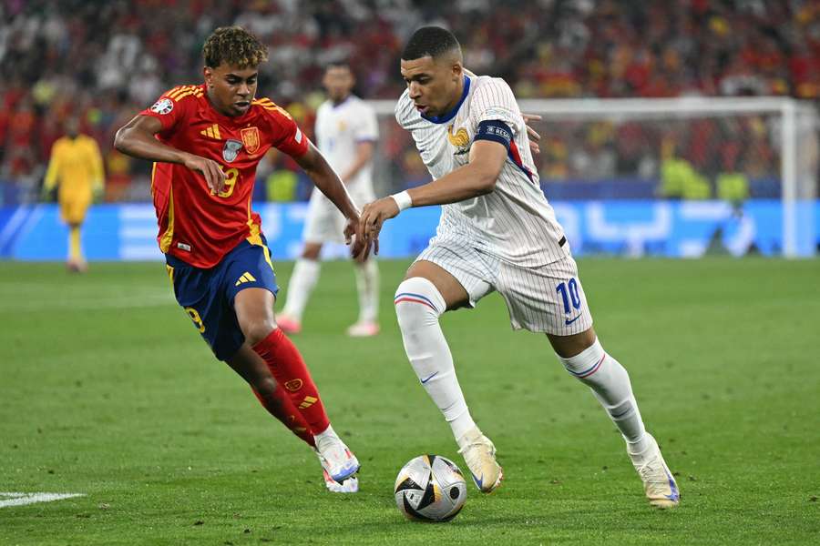 Yamal et Mbappé en demi-finale de l'Euro 2024.