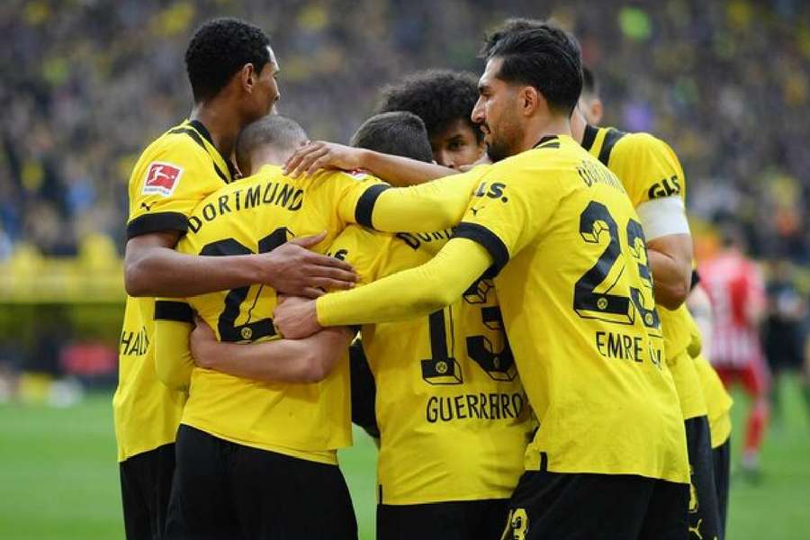 Dortmund celebrate scoring 