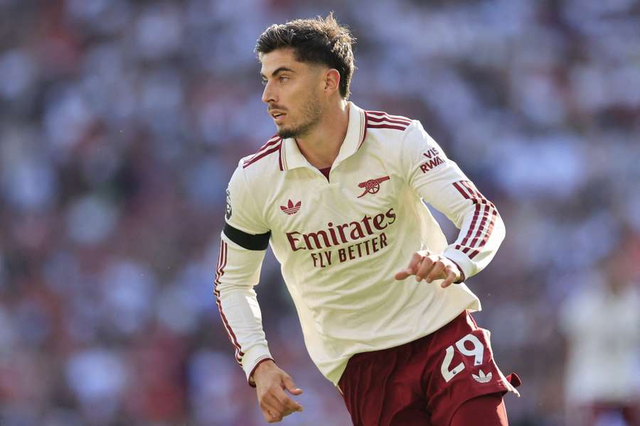 Kai Havertz of Arsenal in action against Manchester United