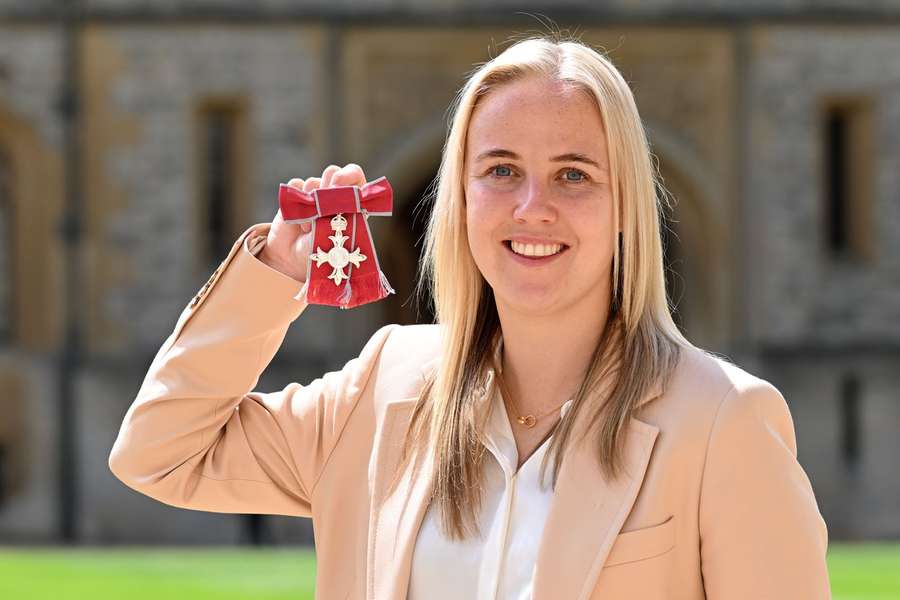 Beth Mead received an MBE from Prince William for her starring role in the Lionesses' triumphant Euro 2022 victory last year