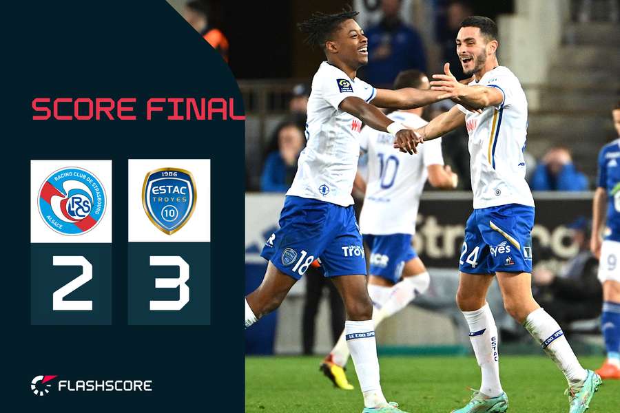 Au terme d'un match rocambolesque, Troyes enfonce un peu plus Strasbourg