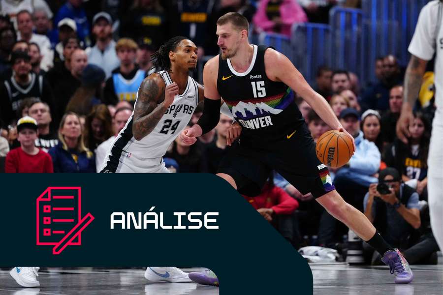 Nikola Jokić contra os San Antonio Spurs 