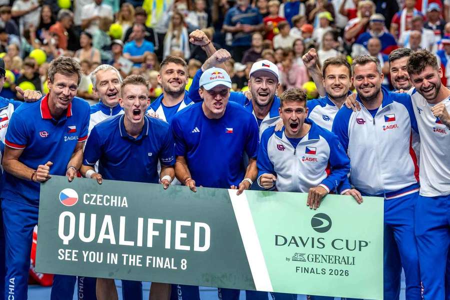 Czech Republic celebrate their qualification Czech Republic celebrate their qualification