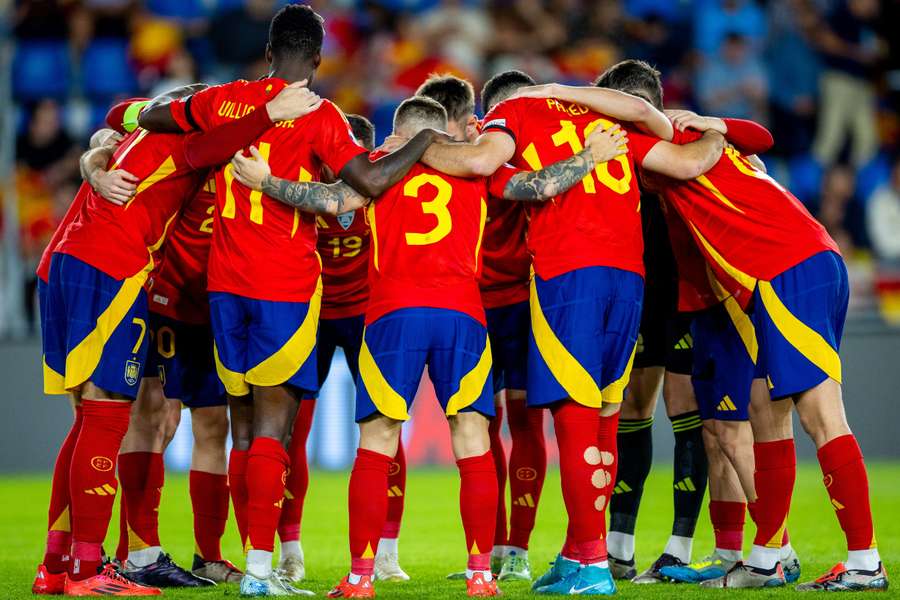 Los jugadores de la selección española