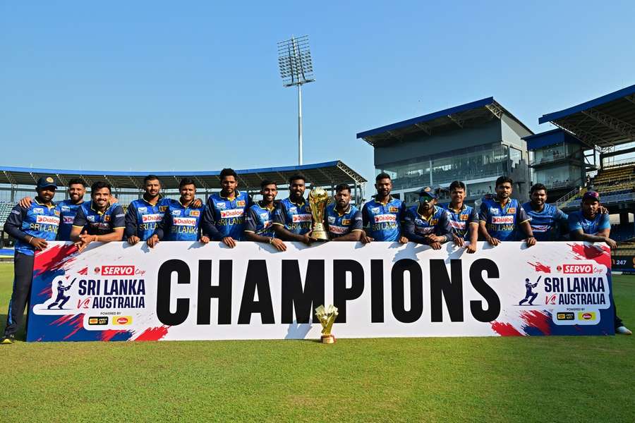 Sri Lanka celebrate their series win