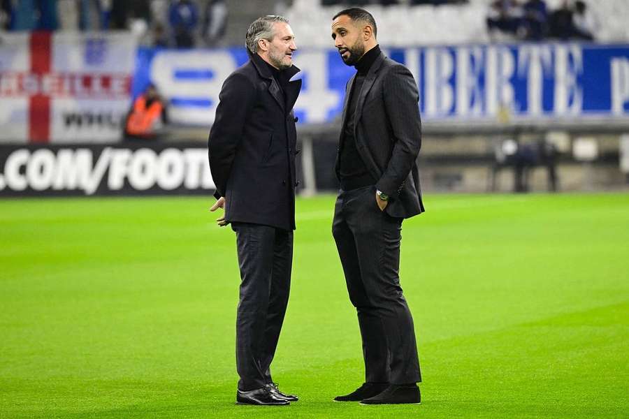 Medhi Benatia et Olivier Letang avant la rencontre entre l'OM et le LOSC.