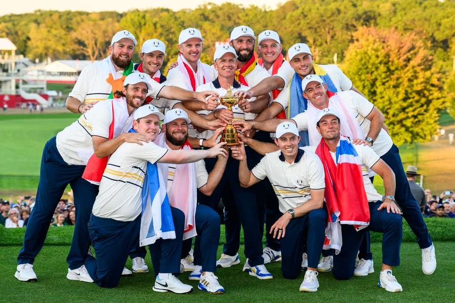 Europe celebrate winning the Ryder Cup