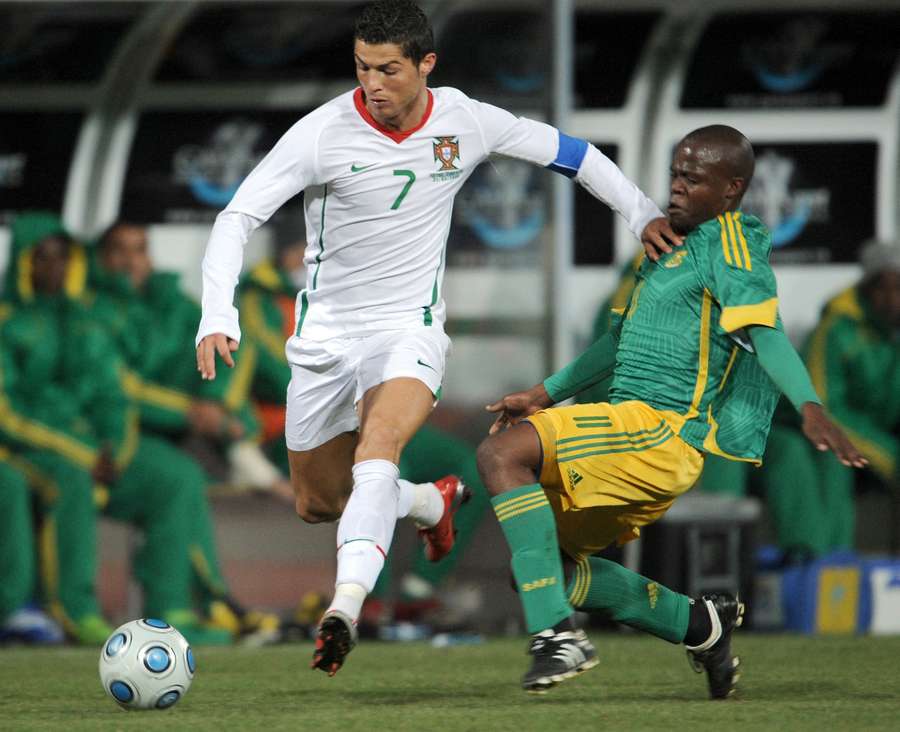 Cristiano Ronaldo faced South Africa in a friendly in 2009. Cristiano Ronaldo faced South Africa in a friendly in 2009.