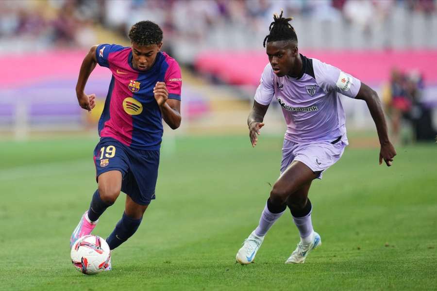 Lamine Yamal ante Nico Williams