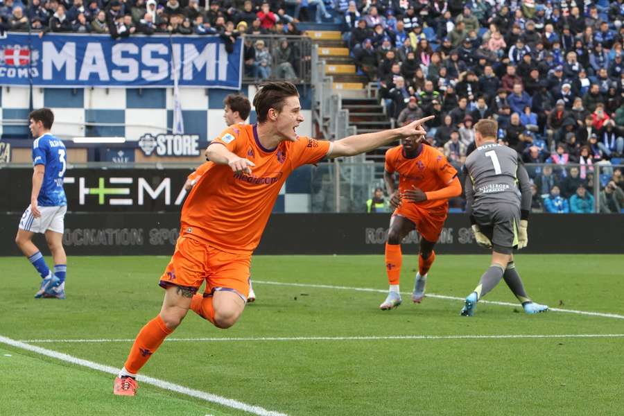 Fiorentina's Nicolo Fagioli celebrates Fiorentina's Nicolo Fagioli celebrates