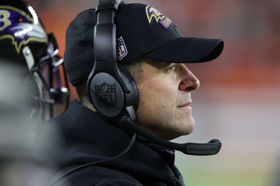 Coach John Harbaugh van de Ravens