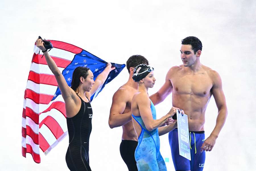 The United States celebrate their victory in Singapore