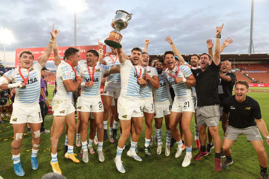 Argentina lift the trophy after their shock win