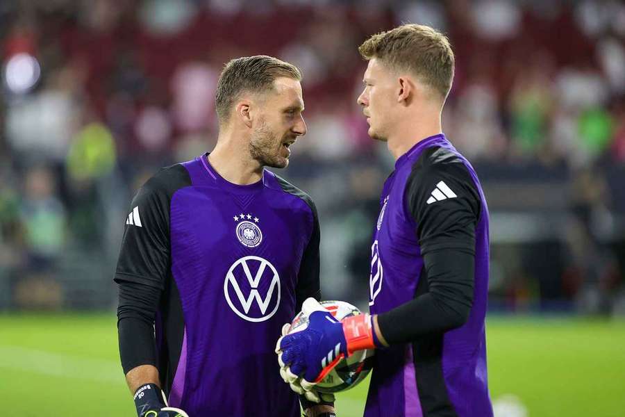 Baumann (l.) und Nübel im DFB-Trikot