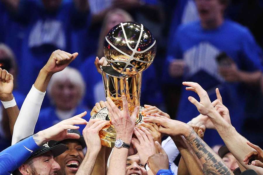 The Larry O'Brien Trophy is handed out to the NBA champions