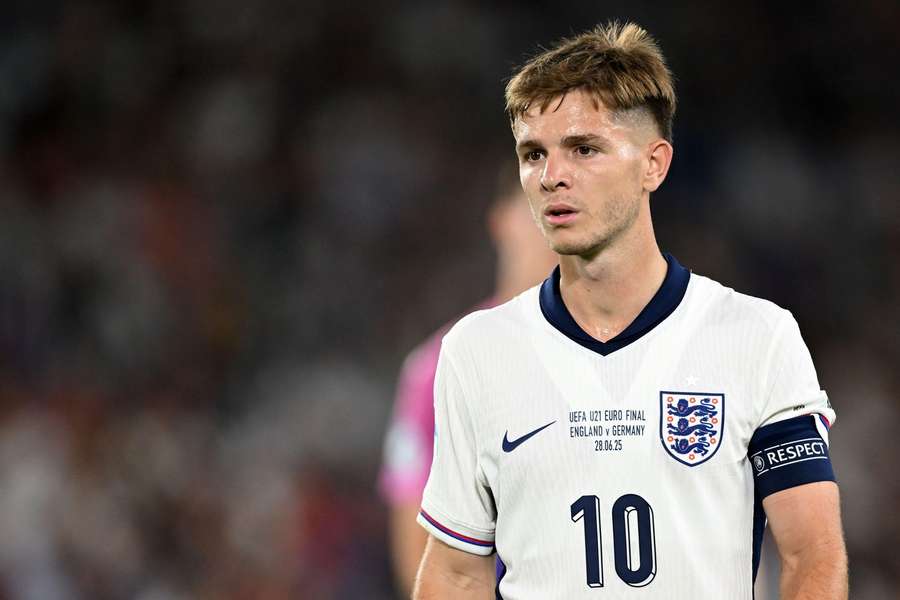 James McAtee, de Inglaterra, durante la final del Campeonato de Europa Sub-21 contra Alemania James McAtee, de Inglaterra, durante la final del Campeonato de Europa Sub-21 contra Alemania
