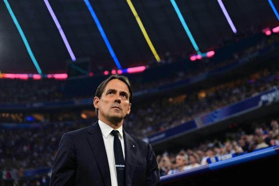 Simone Inzaghi durante la finale di Champions League contro il PSG Simone Inzaghi durante la finale di Champions League contro il PSG