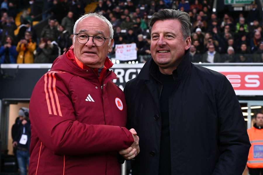 Claudio Ranieri e Kosta Runjaic prima di Udinese-Roma