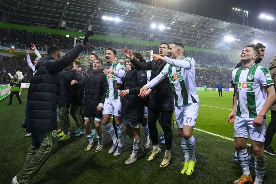 Feest bij de spelers van FC Groningen