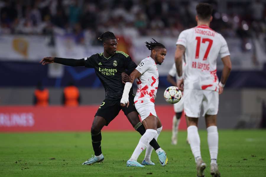 Eduardo Camavinga, durante el partido del Real Madrid ante el RB Leipzig