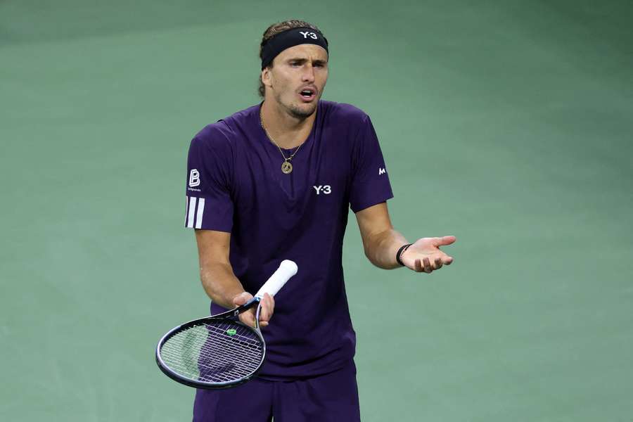 Zverev si lamenta dopo un punto perso