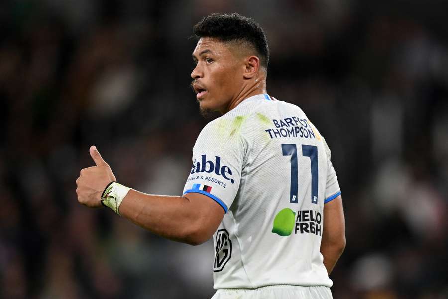 Caleb Clarke looks on during the Blues' Super Rugby loss to the Highlanders at the weekend. 