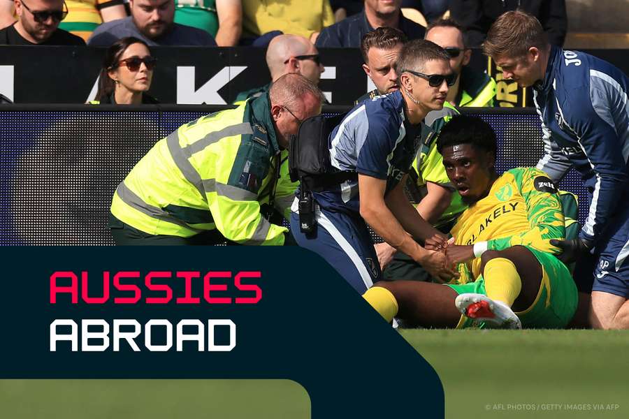 Mohamed Toure receiving medical assistance at the weekend. Mohamed Toure receiving medical assistance at the weekend.