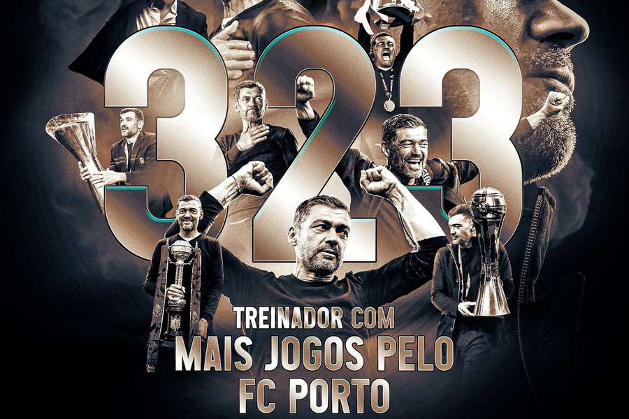 Sérgio Conceição chegou esta segunda-feira aos 323 jogos pelo FC Porto