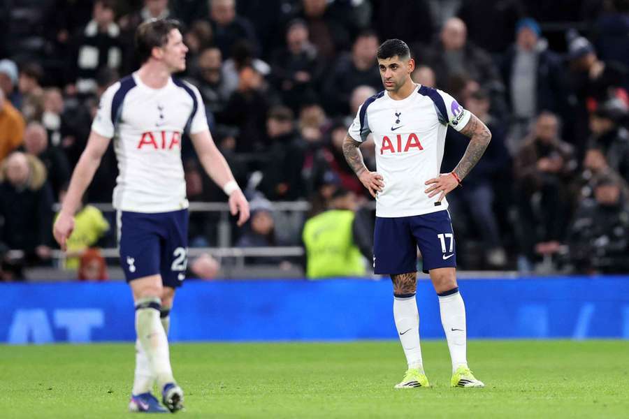 Tottenham defender Cristian Romero (R)
