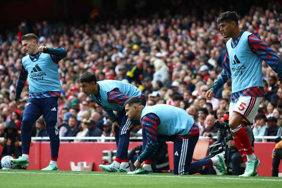 Arsenal duo Hincapie (right) and Zubimendi (middle left) Arsenal duo Hincapie (right) and Zubimendi (middle left)