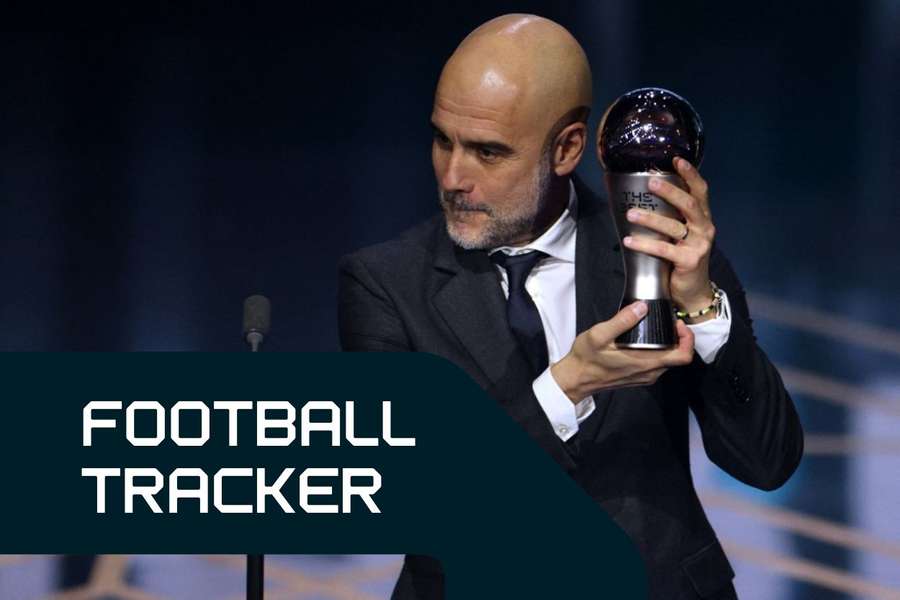 Pep Guardiola was named coach of the year at The Best Awards