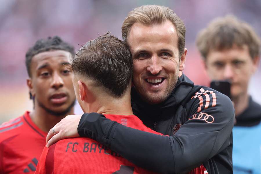 Harry Kane is pictured after Bayern's 3-3 draw against Leipzig on Saturday