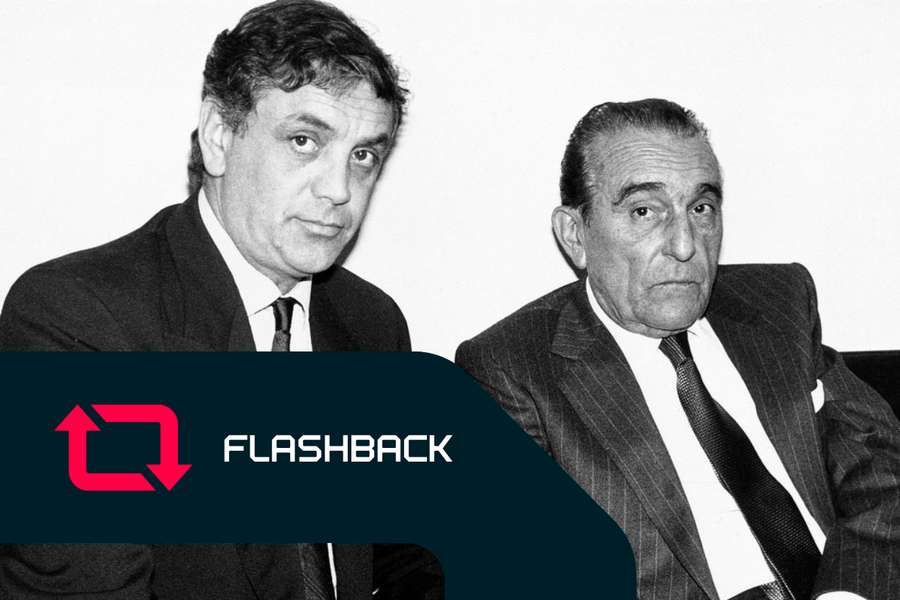 O presidente da Roma, Dino Viola (à direita)