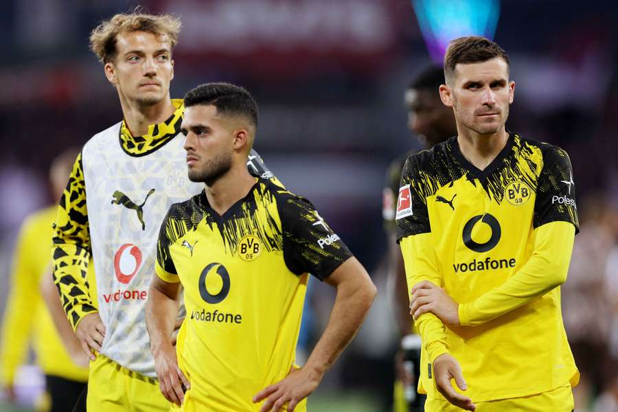 Les joueurs de Dortmund à la fin du match.