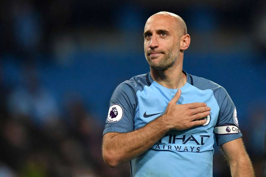 Pablo Zabaleta in a Manchester City shirt