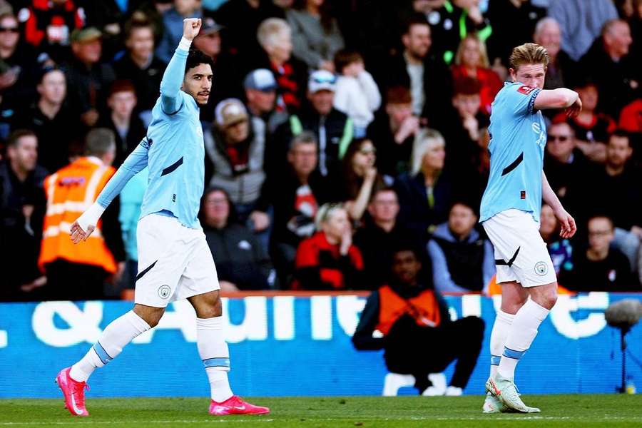 Omar Marmoush célébrant son but libérateur pour Manchester City
