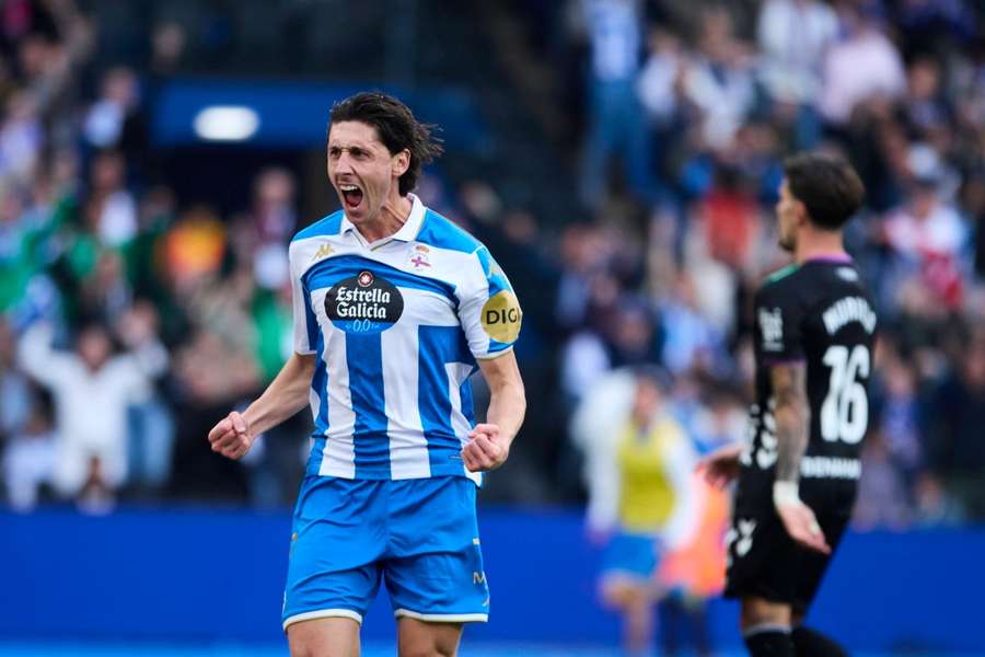 Samuele Mulattieri, en el partido que los gallegos disputaron ante el Málaga Samuele Mulattieri, en el partido que los gallegos disputaron ante el Málaga