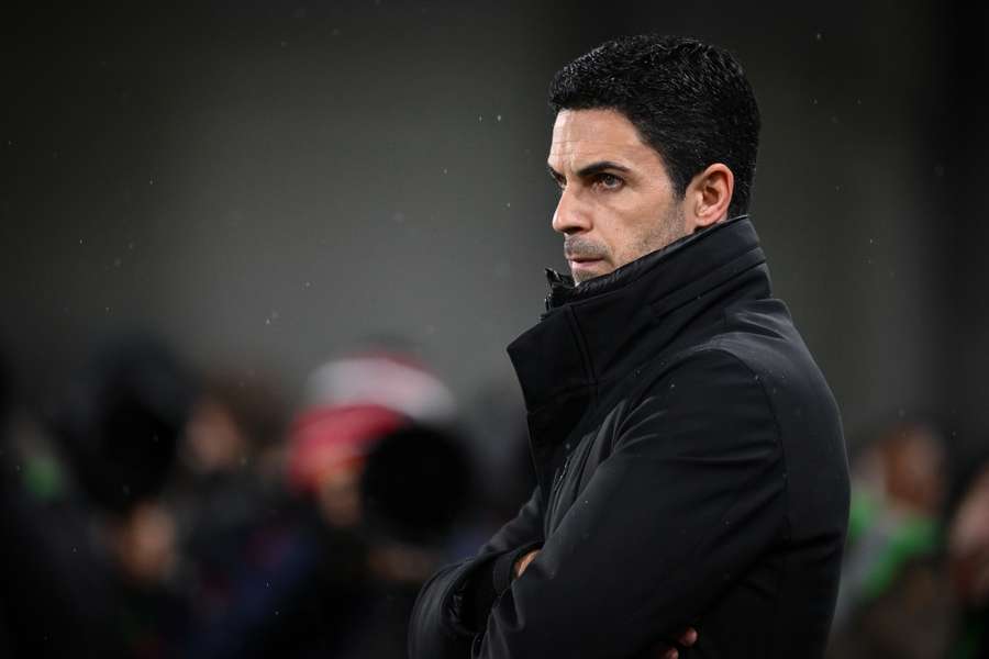 Mickel Arteta cut an unhappy figure in the dugout on Tuesday night