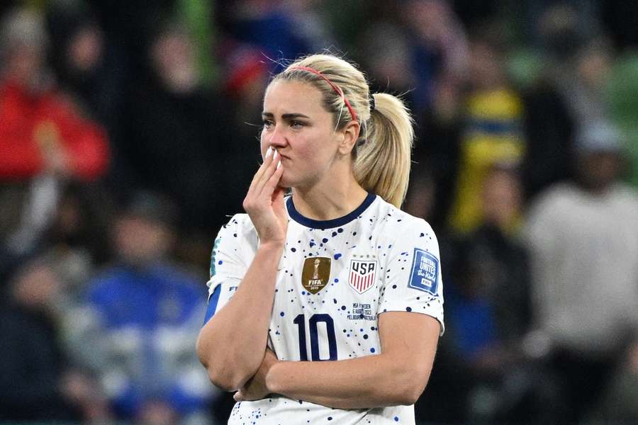 Lindsey Horan chora após eliminação dos EUA na Copa do Mundo