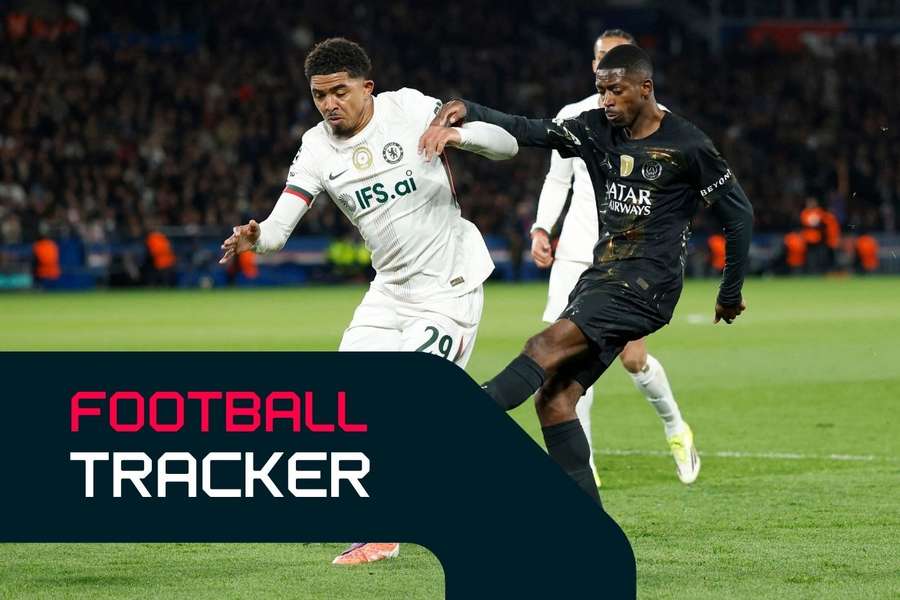 Ousmane Dembele in action with Wesley Fofana