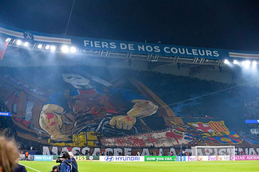 Choreo fanoušků PSG.