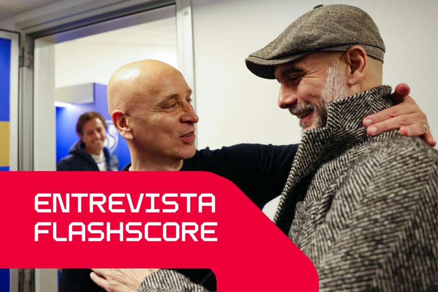 Corini ao lado de Pep Guardiola
