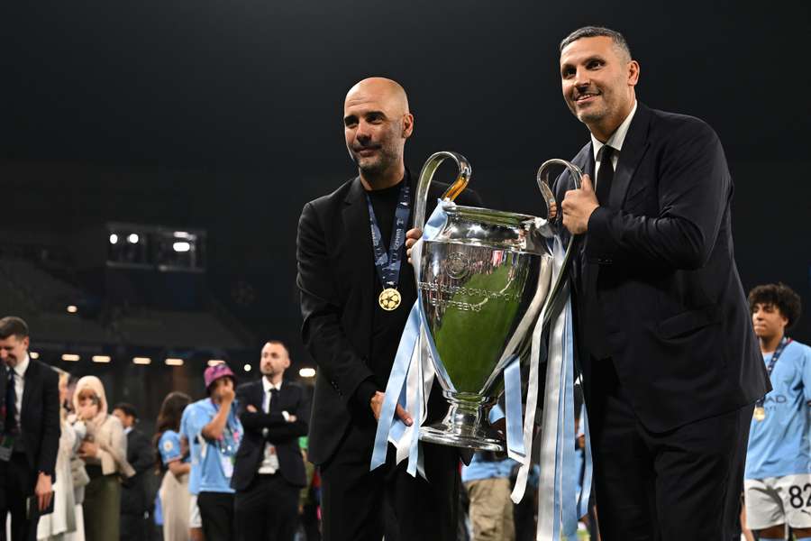 Guardiola with the Champions League trophy