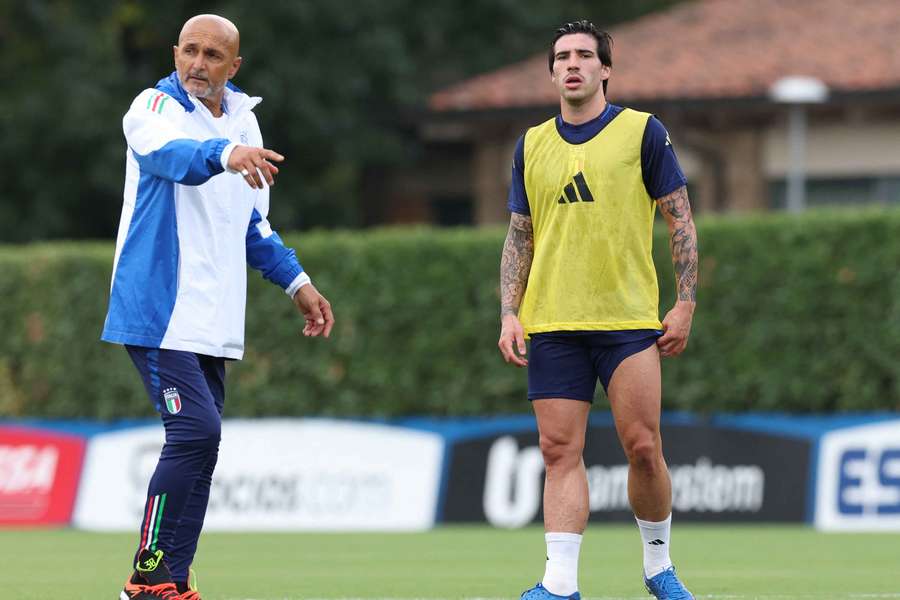 Spalletti et Tonali à l'entraînement cette semaine.