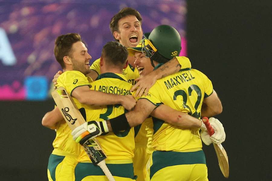 Australia celebrate winning the Cricket World Cup