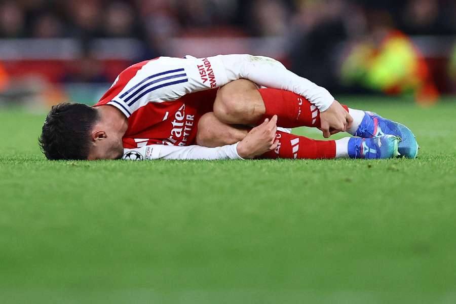 Havertz reacts after picking up injury