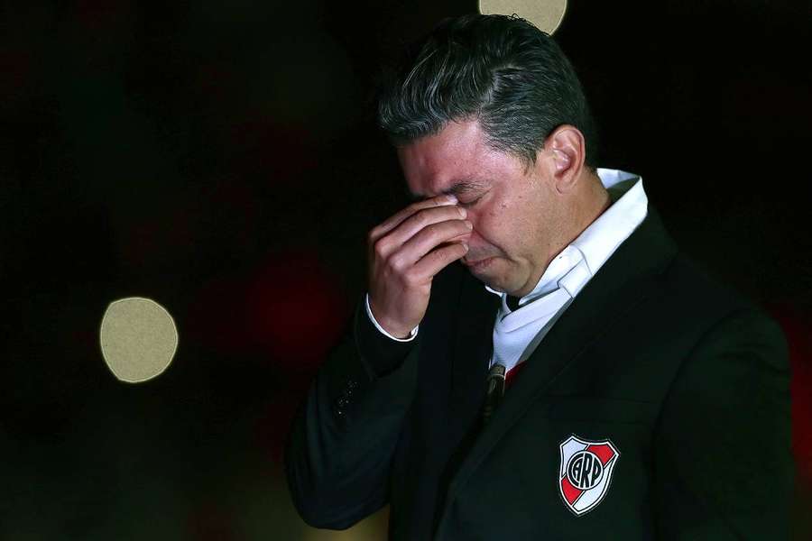 Marcelo Gallardo en pleurs la nuit dernière.