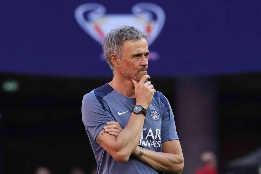 Luis Enrique, en el entrenamiento previo a la final de la Champions Luis Enrique, en el entrenamiento previo a la final de la Champions