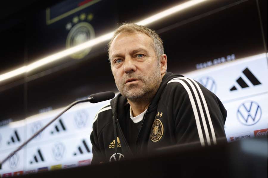 German coach Hansi Flick at a press conference